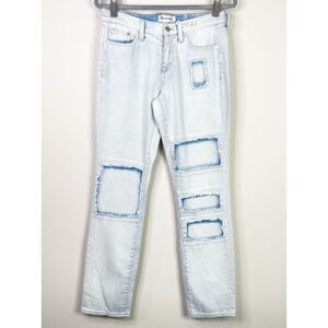 New Madewell Slim Boyjean Patched Edition Acid Wash Jeans Women's Size 26